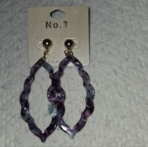 Elegant Purple and Gold Earrings
